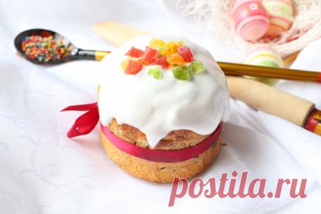 Рецепт пасхального кулича с цукатами и изюмом [recipe_icons_table time="3 часа" complexity="4.5" serving="от 9"]