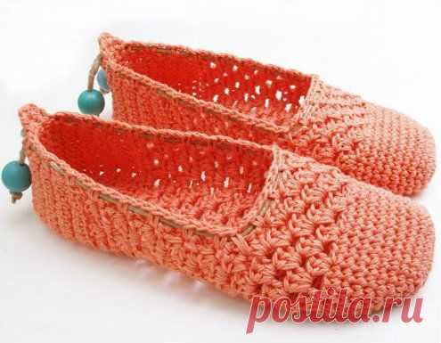 Crochet pattern espadrilles, slippers (photo and pattern by Sophie and me | Happy in Red | IDEENBUCH - PANTOFFEL - HAUSSCHUHE