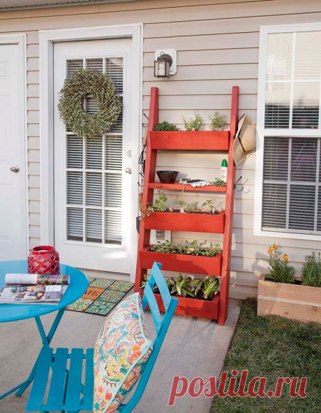 Декоративная лестница в роли цветника — DIYIdeas