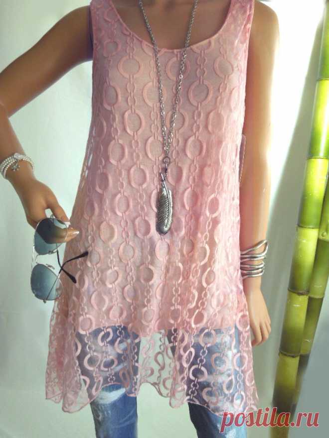 STYLISCHE TUNIKA LONG TOP HÄNGERCHEN 36 38 40 IMPRESSIONEN Lachs Shirt BLOGGER | eBay