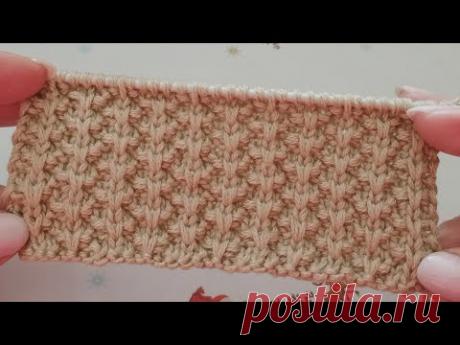 Простой узор спицами для начинающих.