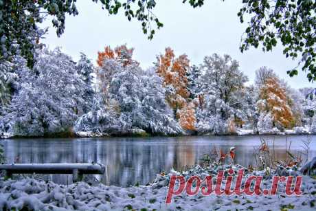 Обои Времена года Зима Реки Снег Природа - Фото : 329687
