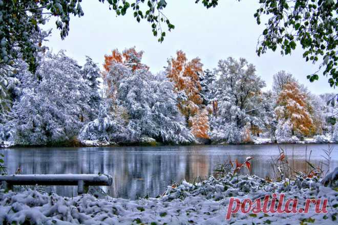 Обои Времена года Зима Реки Снег Природа - Фото : 329687