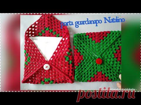 Porta guardanapo em crochê Natalino #parainiciantes