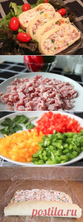 Сырный рулет с ветчиной - пошаговый рецепт | Закуски и бутерброды