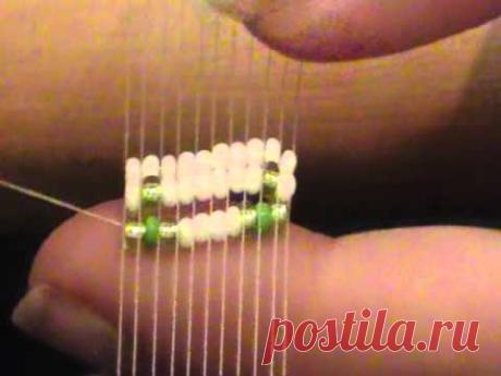 Close-up Beading on a Loom