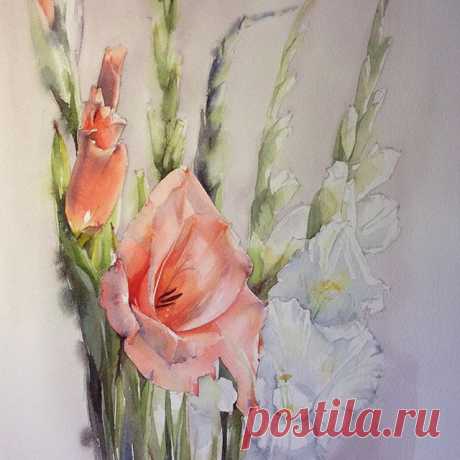 Гладиолусы.  #рисую_все_что_вижу #art #artist #paint #draw #watercolor #watercolorpainting #acuarela #aquarelle #aquarell #topcreator #art_we_inspire #process_of_creativity #artstagram #worldofartists #global_artist #artworks_artist #arts_gallery #arts_help #skrien #gladiolus #glaieul #fleurs #flowers #гладиолусы #цветы #акварель #winsornewton #sennelier #lanaquarelle