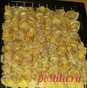 Куриный шашлык с картошкой в духовке | Простые и вкусные рецепты