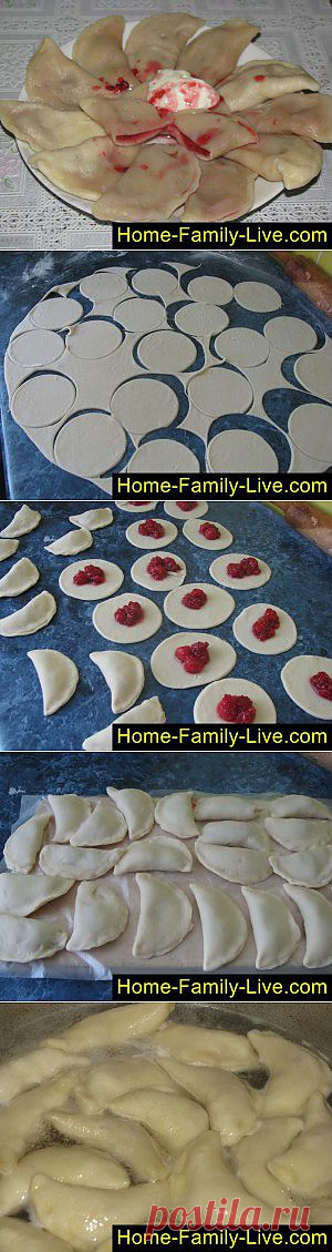 Кулинарные рецепты Вареники с малиной - пошаговый фоторецепт - вареники с ягодой малины