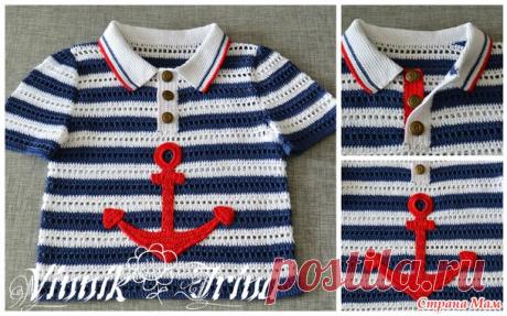 Футболка-поло и кепка - продолжение морской поэмы - Вязание для детей - Страна Мам