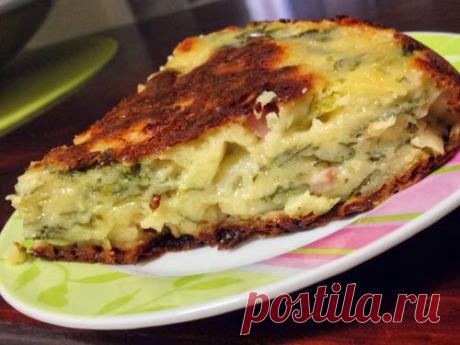 Home food: Сырный пирог со шпинатом и ветчиной