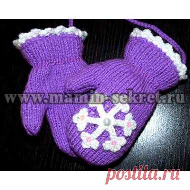 Вязание варежек на двух спицах