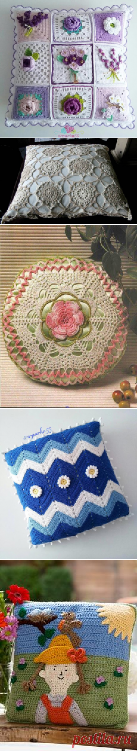 Letras e Artes da Lalá: Almofadas de crochê - SEM RECEITAS - Fotos do pinterest.Идеи.