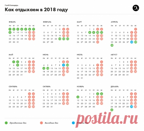 Календарь на 2018 год с праздниками и выходными – Илья Углев – Как жить – Материалы сайта – Сноб
