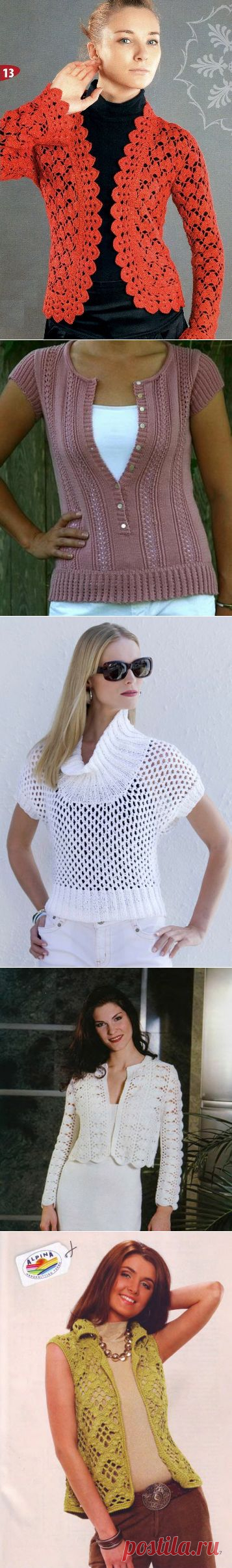 Ажурный кардиган крючком.