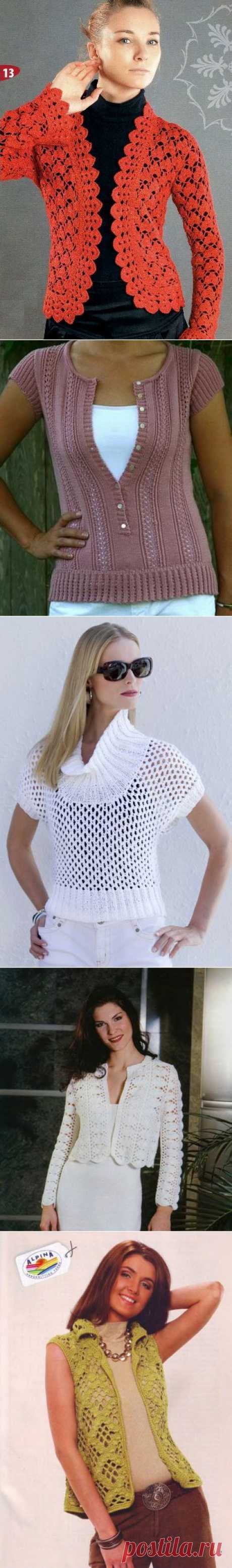 Ажурный кардиган крючком.