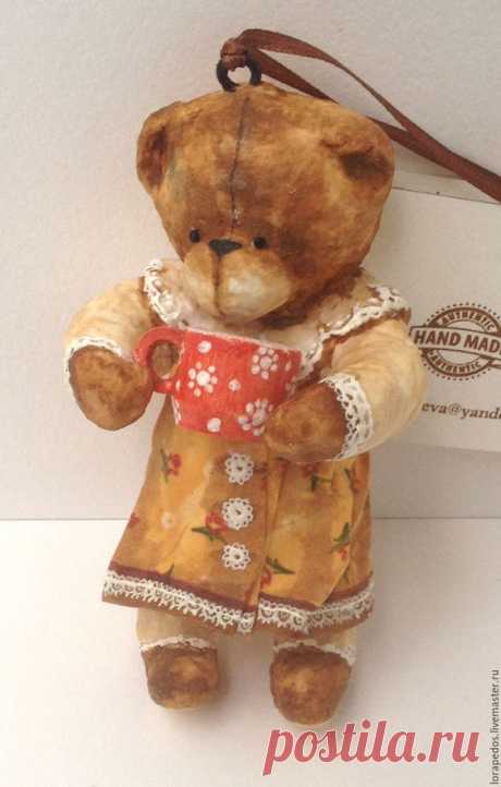 "Мишка Машка с красной чашкой" – заказать на Ярмарке Мастеров – 9RLXFRU | Куклы и пупсы, Москва