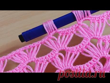 Wow!! super easy fast knit crochet with pencil /  kalem ile aşırı kolay hızlı örülen tığ işi