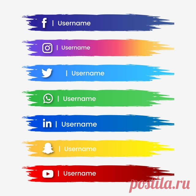Social Media Button Abstract Brush Stroke And Color Gradient, Social, Media PNG and Vector with Transparent Background for Free Download
