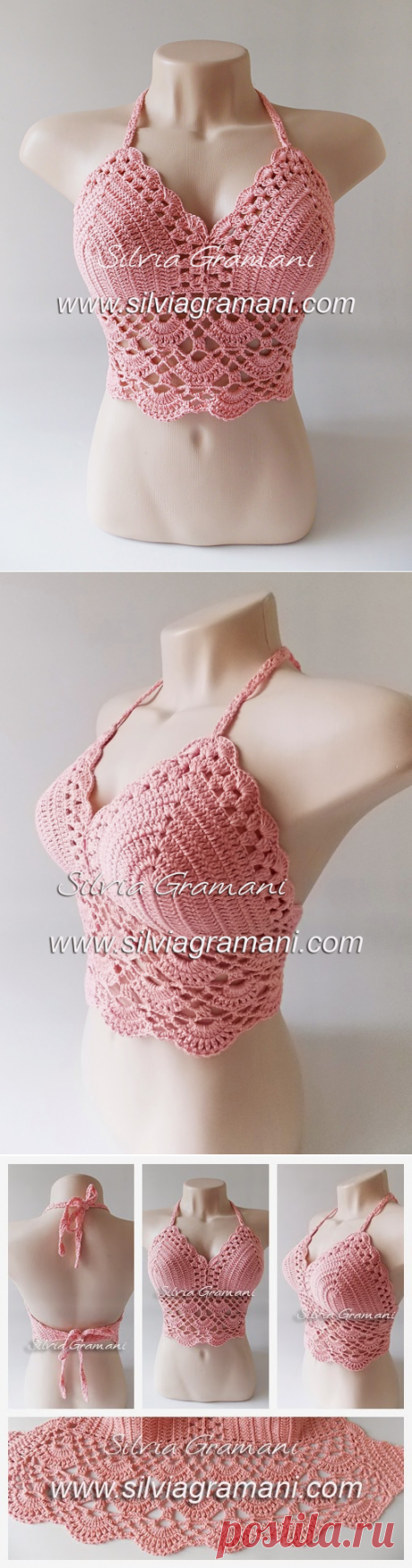 Silvia Gramani Crochê: Cropped em Crochê - Cropped Pérolas