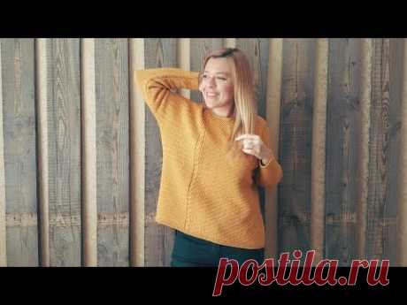 Джемпер &quot;Карри&quot; спицами. МК. 1-я часть. Оверсайз.