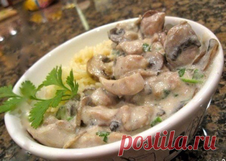 Интересные новости: Курица с грибами в сливочном соусе