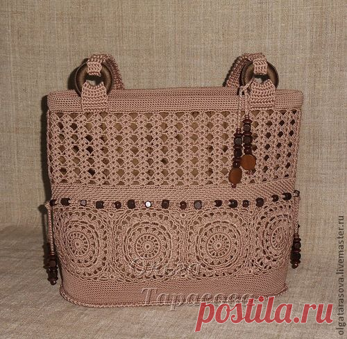 Сумка вязаная "Какао с молоком" от Ольги Тарасовой