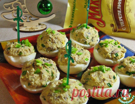 Закусочные яйца "Шпротинка" – кулинарный рецепт