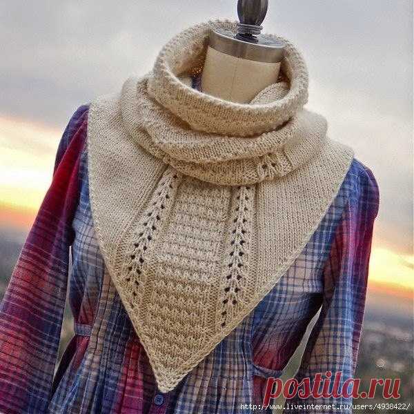 Вяжем снуд

Вязала из ниток: Cashmere Gold (Madam Tricote Paris), 55% - шерсть 5%- кашемир, 45% -акрил, 100 г - 320м. 

Вязала в две нитки на 5 номере.

Вязала вкруговую, без пуговиц. Набрала 72 петли (вполне можно набрать на 6-10 петель меньше, если хочется чтобы прилегал плотнее) и вязала саму трубу лицевой гладью, каждый пятый ряд - изнаночный. 

Прибавляла в каждом пятом ряду по две петли взади, относительно центральной. На оригинале - 9 изнаночных рядов, у меня - 10. ...
