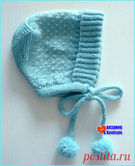 Очаровательный чепчик спицами из тонкой шерстяной пряжи. Little Miss by DROPS design