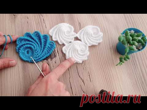 сочетание узора устричной шали с крючком