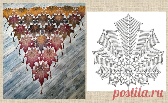 А как по вашему должна выглядеть настоящая осенняя шаль? - 10 моделей со схемами для вязания крючком | МНЕ ИНТЕРЕСНО | Яндекс Дзен