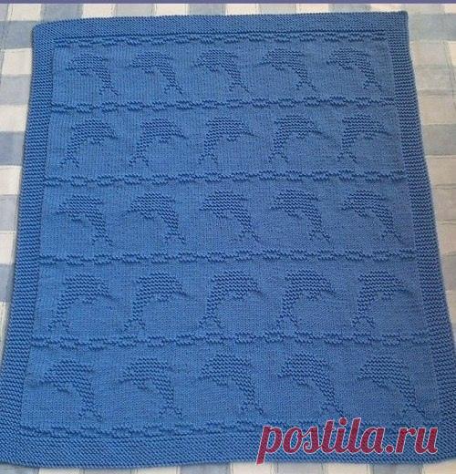 Вяжем плед теневым узором 