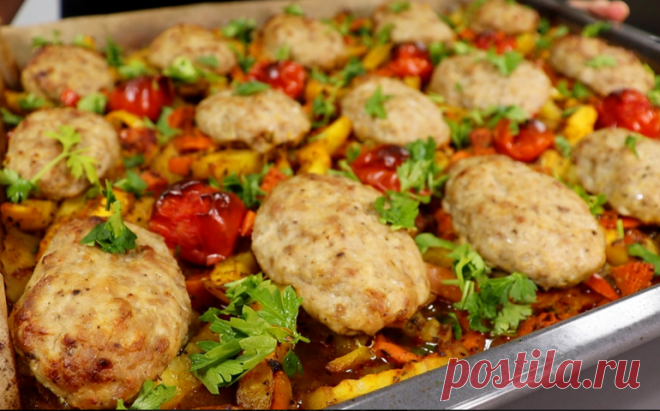 Котлеты с овощами в духовке по-сибирски. Сытное блюдо для вкусного обеда