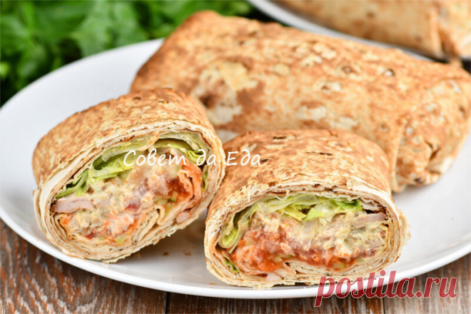Мой фирменный рецепт шаурмы с курицей (очень сочная и вкусная, плюс отличный соус) | Совет да Еда | Дзен