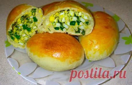 Пышные пирожки с зеленым луком и яйцом — ✎