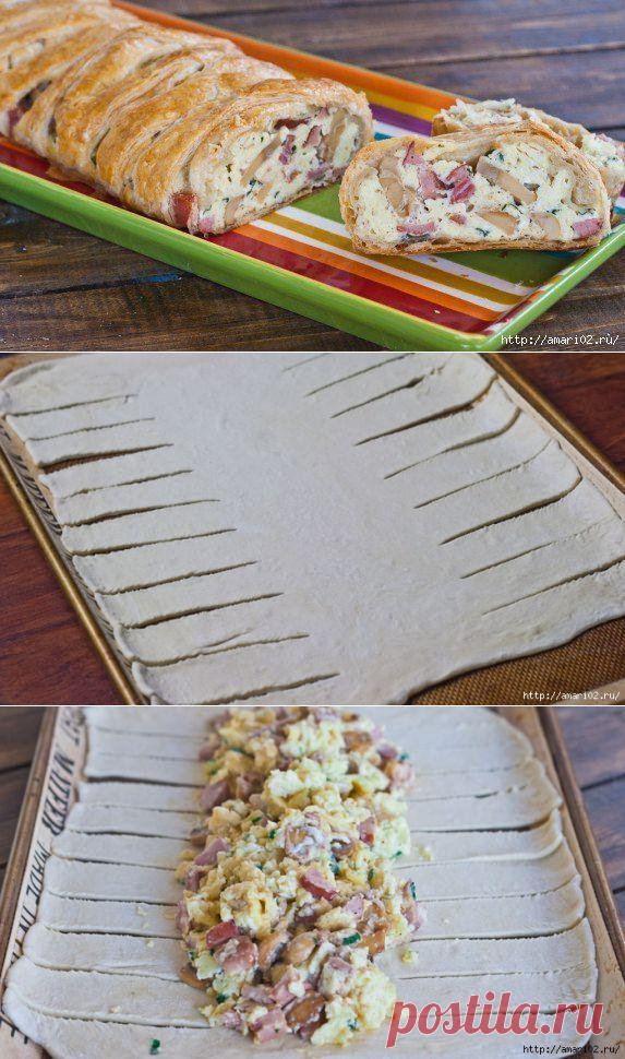 Яичница в слоёном тесте..