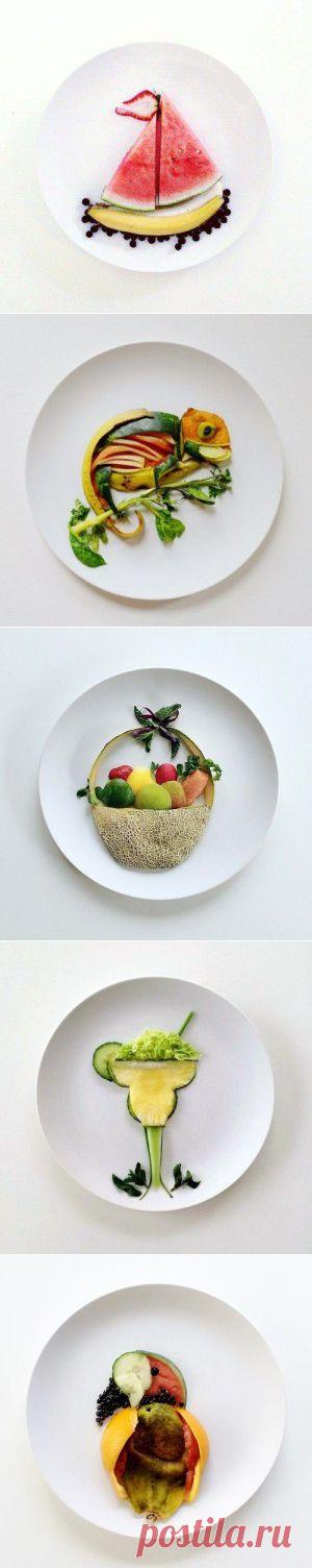 Кулинарные картины на тарелке
