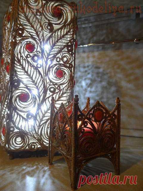 Мастер-класс по филиграни из джутового шнура: Ажурный светильник