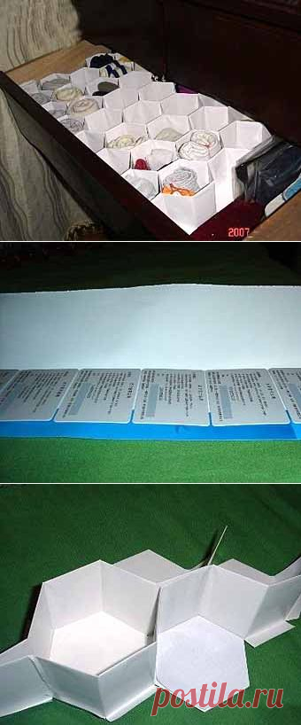 Как удобно хранить нижнее белье: органайзер-соты своими руками - Учимся Делать Все Сами