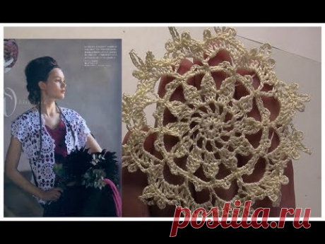 Ажурный МОТИВ крючком под СТАРИННОЕ КРУЖЕВО