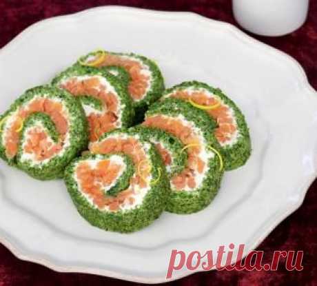 Рулет с копченым лососем, закуска. Пошаговый рецепт с фото на Gastronom.ru