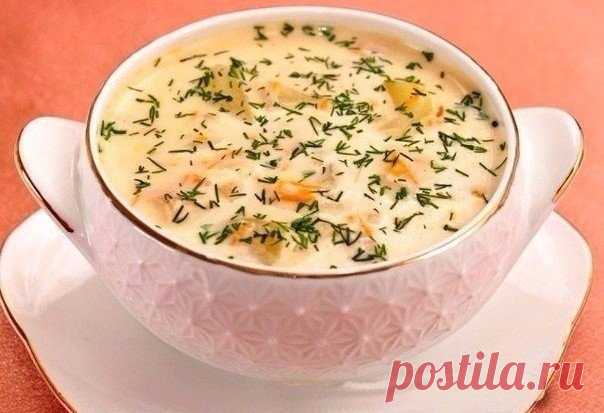 Сырный суп с курицей и рисом