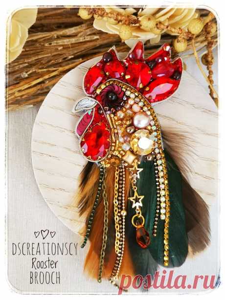 Broche de gallo hecho a mano accesorios de moda alfileres de - Etsy Chile