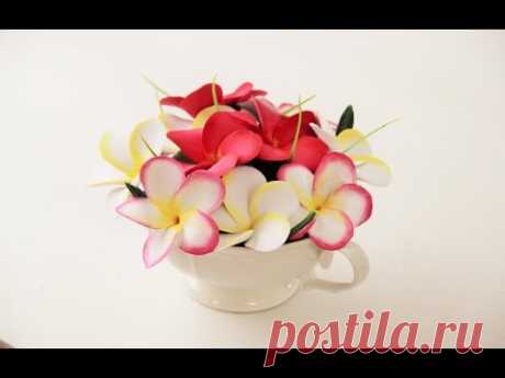 Deco clay flower  tutorial  #2 - DIY  Plumeria arrangement