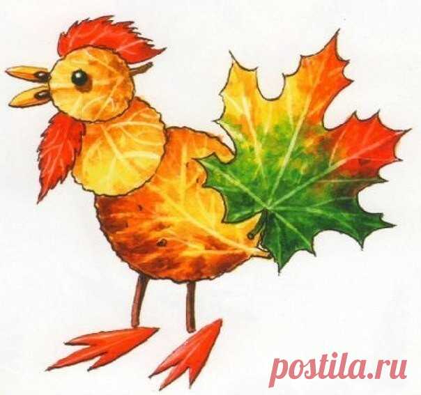 Поделки из засушенных осенних листьев