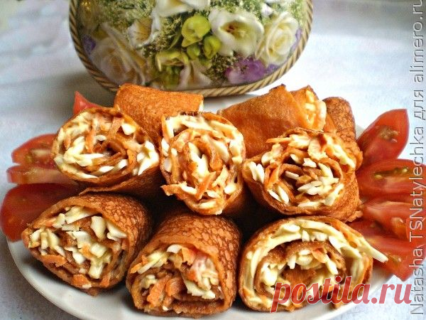 Томатные блинчики с начинкой