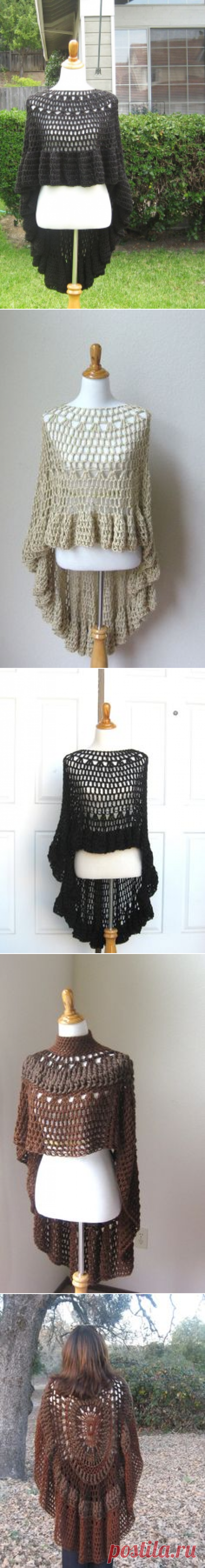 Пончо, Вязание крючком and Шик on Pinterest