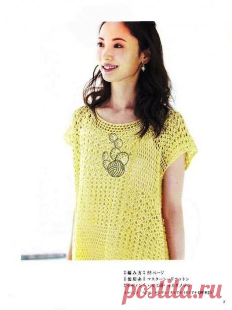 Ажурная туника с узором "пэчворк" крючком. Схемы. /