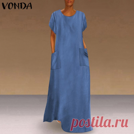 998.94руб. 39% СКИДКА|VONDA для женщин летнее Открытое платье с цветочным рисунком костюм, накидка, Восточный халат платье 2021 одноцветное длинное платье, повседневное, с карманами, с длинным круглым Vestidos женские с круглым вырезом халат размера плюс|Платья|   | АлиЭкспресс Покупай умнее, живи веселее! Aliexpress.com